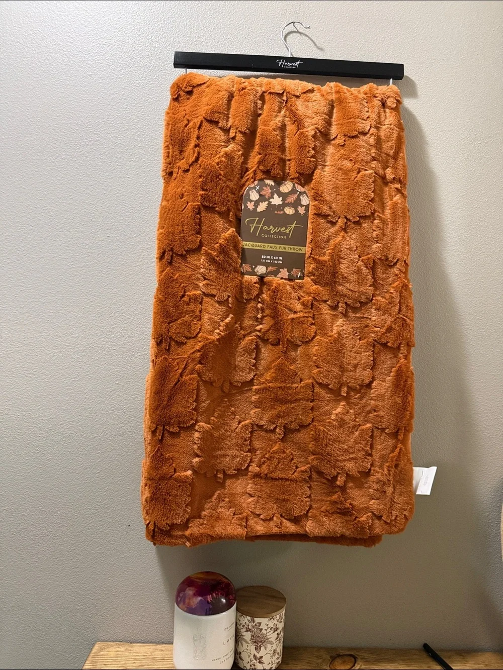 Boutique Rust Fall Faux Fur Throw Blanket - Stunning Quality